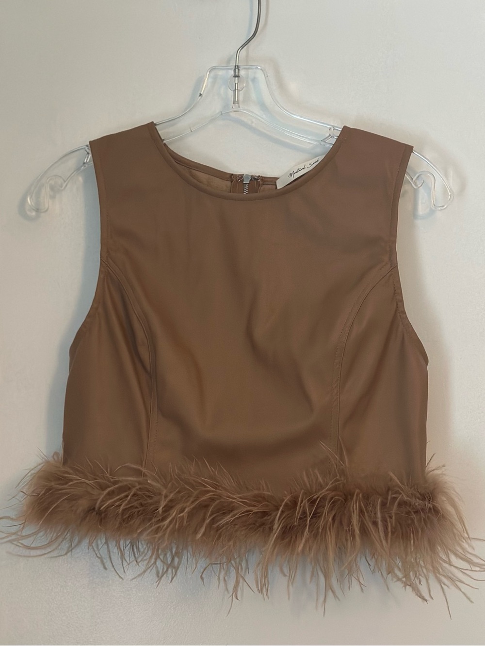 Mustard Seed, Feather-Hem Cropped Top